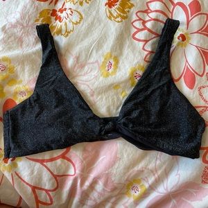 Skatie Sarah black sparkle bikini top size medium